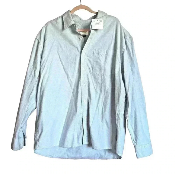 American Eagle Sz XL Relaxed Fit Cotton Button‎ Down Shirt Office Heavyweight - Picture 1 of 8